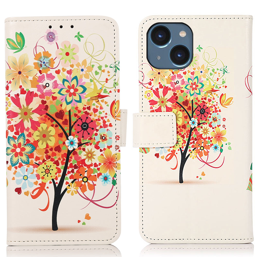 For iPhone 15 Plus PU Leather TPU Wallet Case Pattern Printing Phone Stand Cover For iPhone 15 Plus PU Leather TPU Wallet Case Pattern Printing Phone Stand Cover